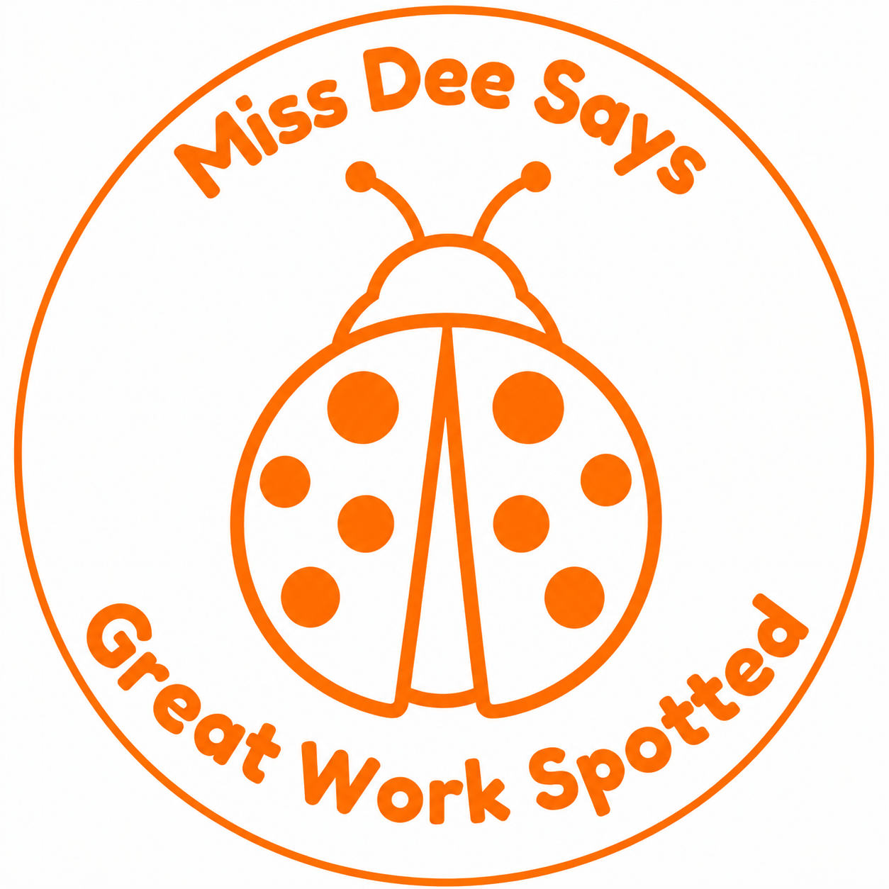 🐞 Personalised Ladybug "Great Work Spotted" Teacher Stamp