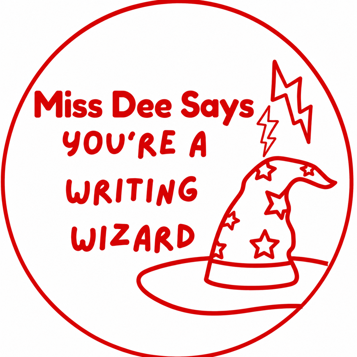 Writing Wizard Teacher Stamp | Personalised Classroom Reward Stamp