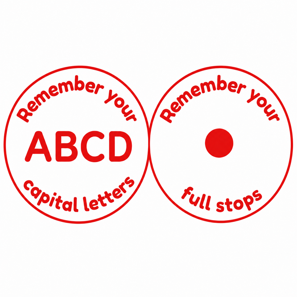 Remember Your Capitals & Full Stops Teacher Stamp Set