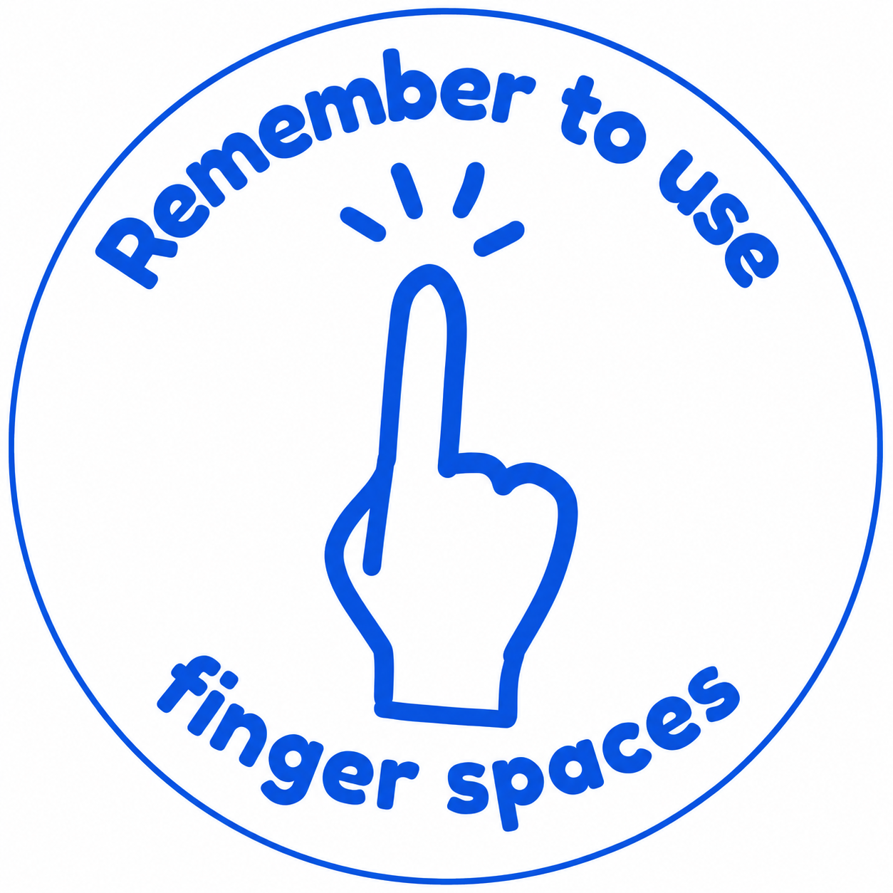 Remember to Use Finger Spaces Teacher Stamp | Classroom Feedback Stamp