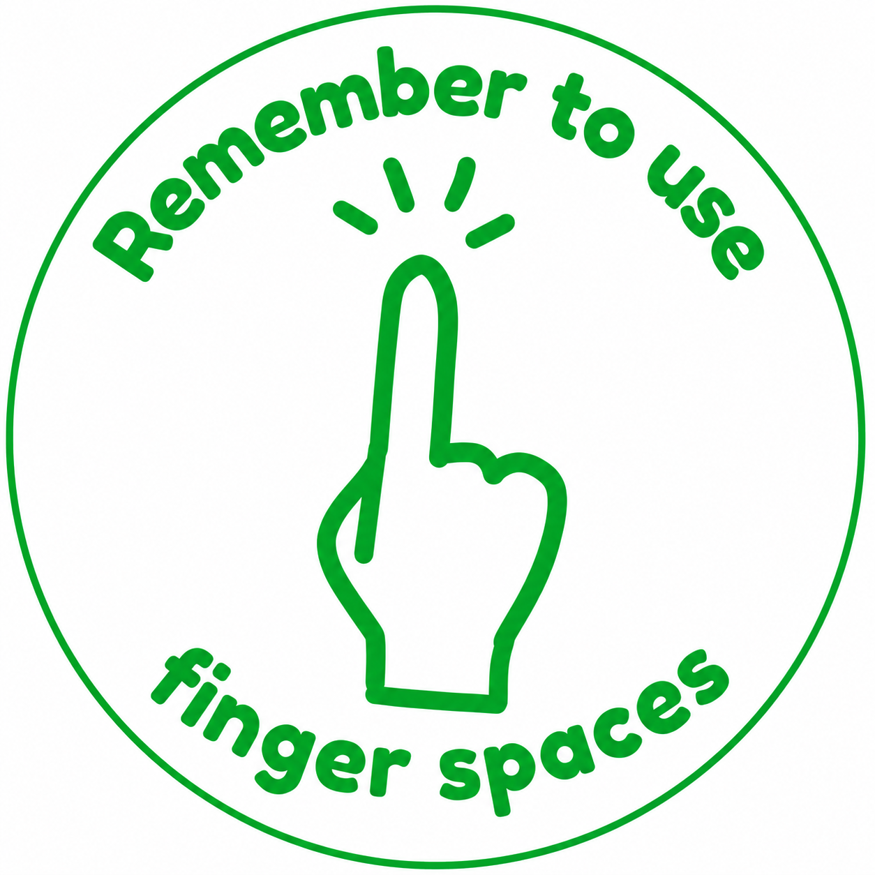 Remember to Use Finger Spaces Teacher Stamp | Classroom Feedback Stamp
