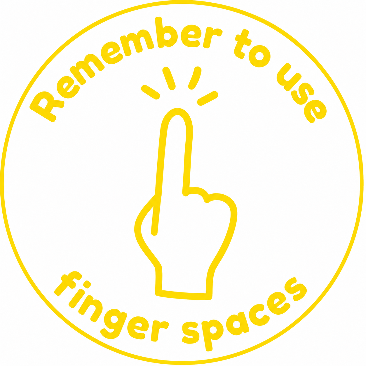 Remember to Use Finger Spaces Teacher Stamp | Classroom Feedback Stamp