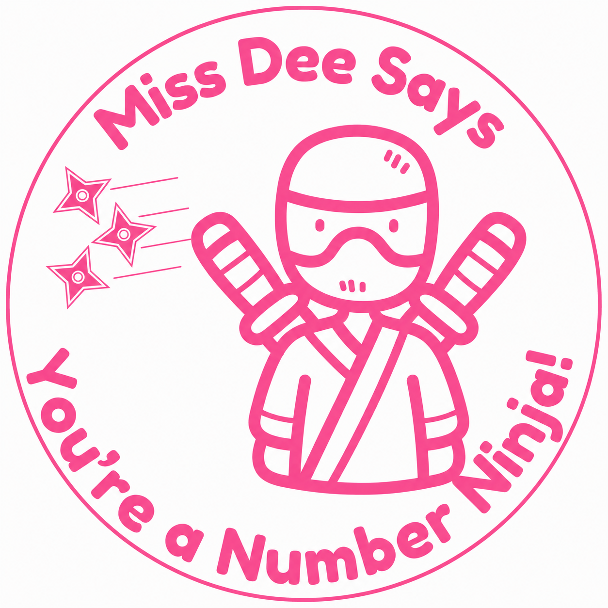 You're a Number Ninja! | Personalised Teacher Self-Inking Stamp