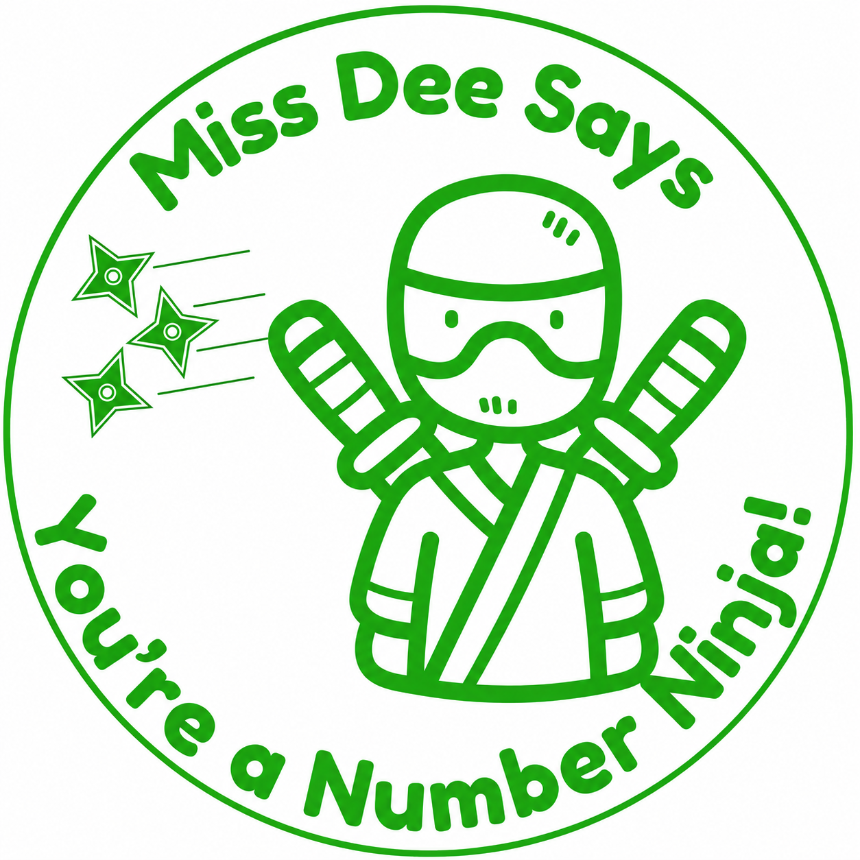 You're a Number Ninja! | Personalised Teacher Self-Inking Stamp