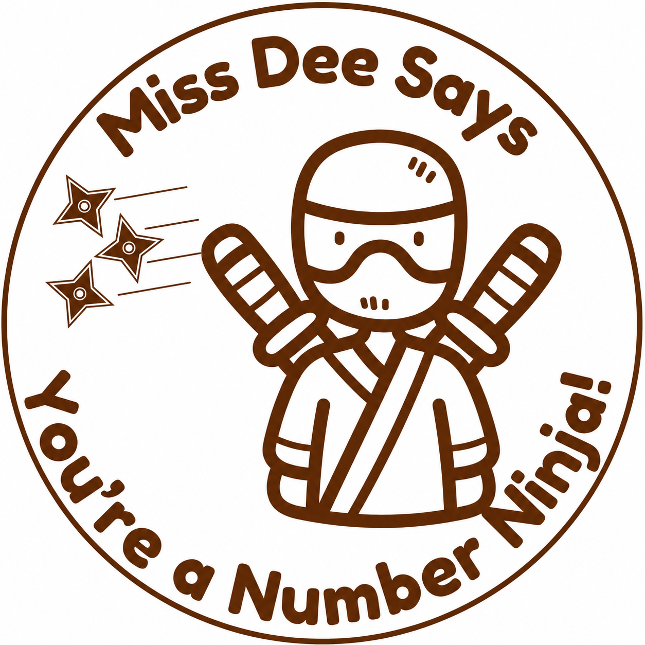 You're a Number Ninja! | Personalised Teacher Self-Inking Stamp