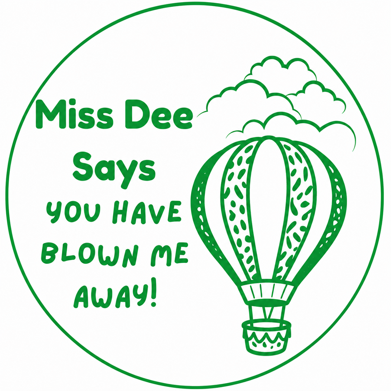 Personalised Hot Air Balloon Teacher Stamp | "You Have Blown Me Away!" Self-Inking Reward Stamp