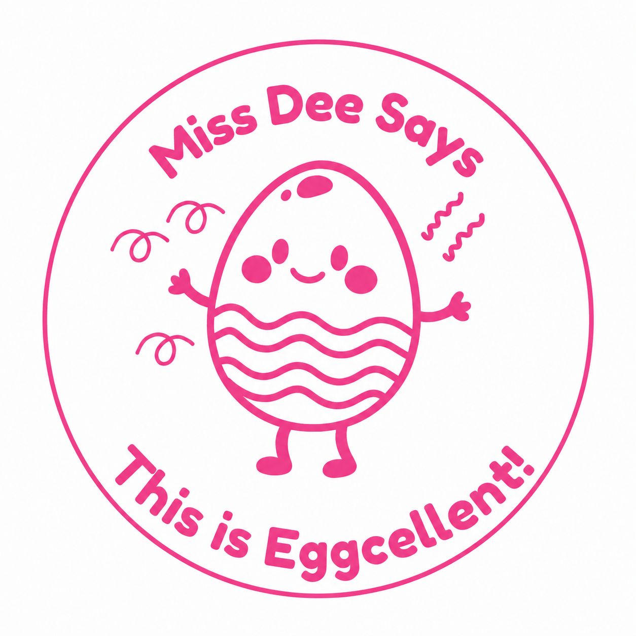 🥚 Miss Dee Says... This is Eggcellent! 🥚 | Personalised Teacher Stamp