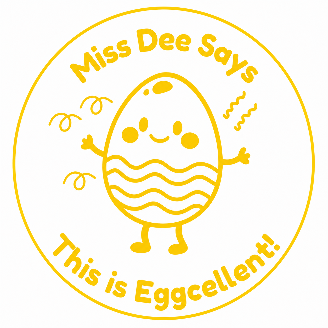 🥚 Miss Dee Says... This is Eggcellent! 🥚 | Personalised Teacher Stamp