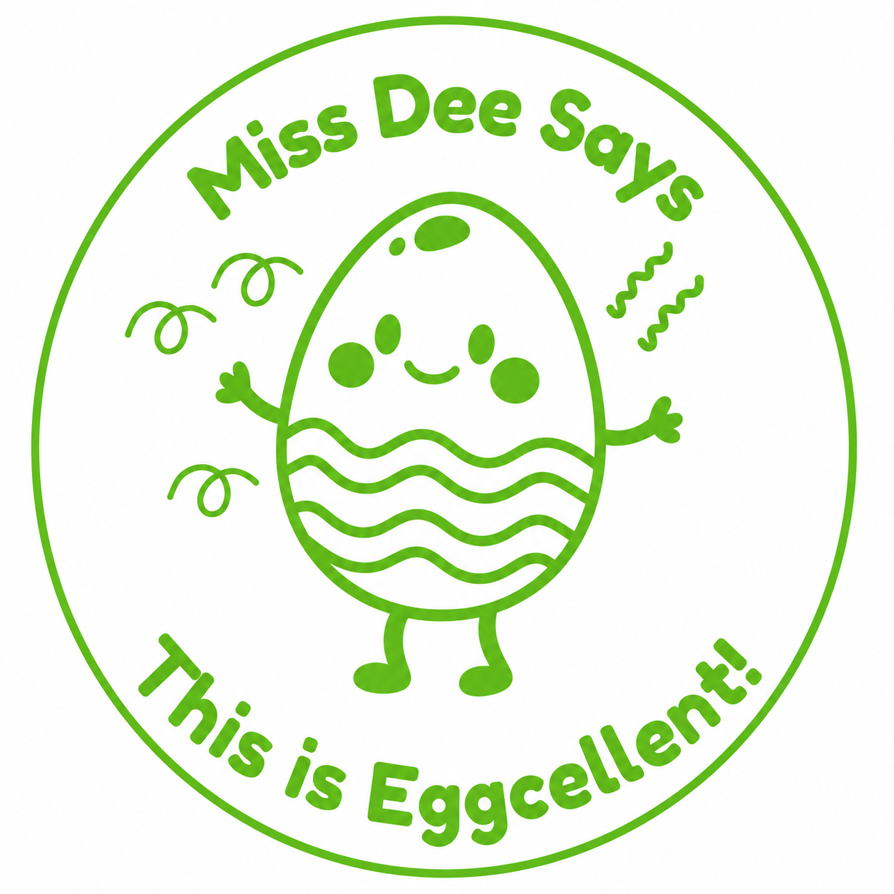 🥚 Miss Dee Says... This is Eggcellent! 🥚 | Personalised Teacher Stamp