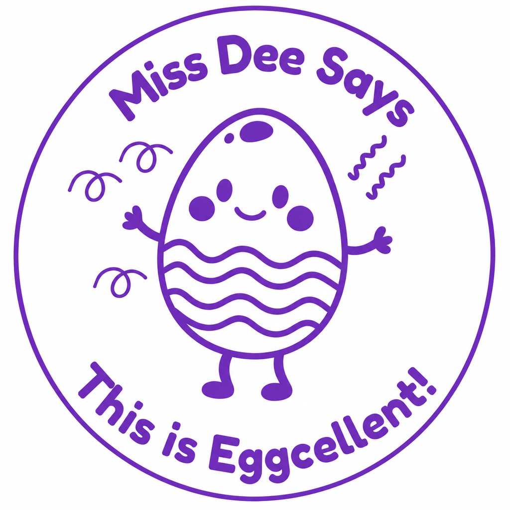 🥚 Miss Dee Says... This is Eggcellent! 🥚 | Personalised Teacher Stamp