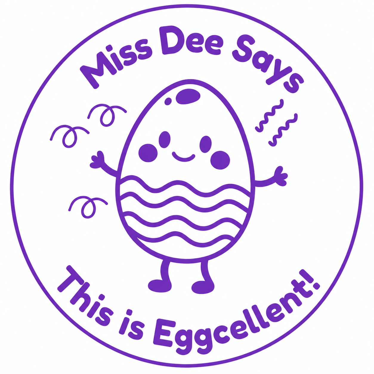 🥚 Miss Dee Says... This is Eggcellent! 🥚 | Personalised Teacher Stamp