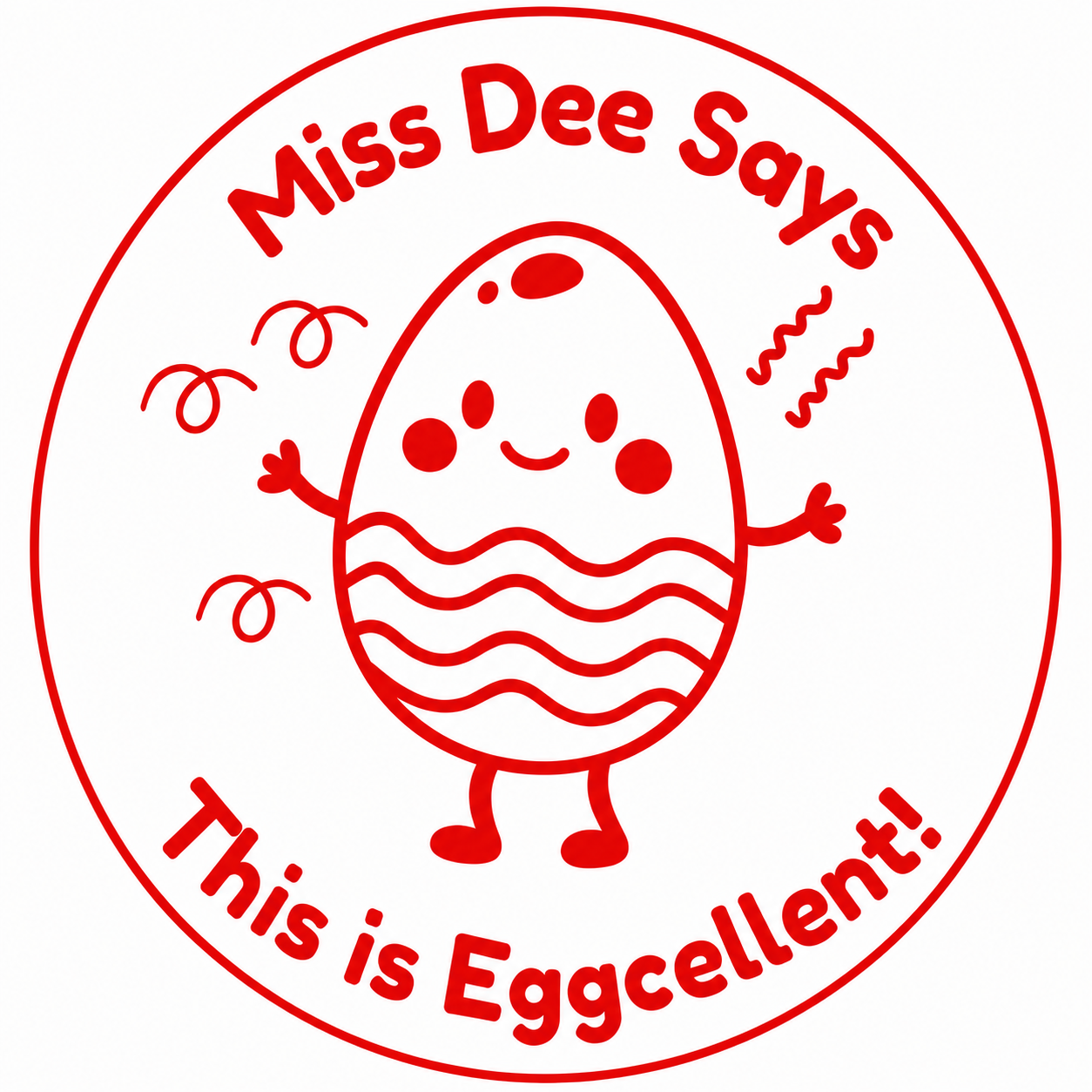 🥚 Miss Dee Says... This is Eggcellent! 🥚 | Personalised Teacher Stamp