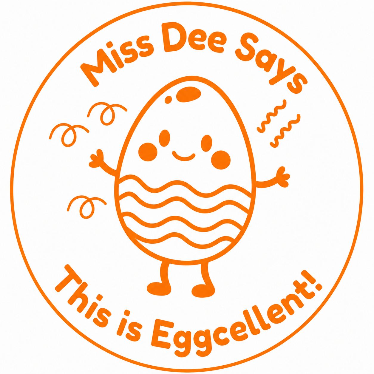 🥚 Miss Dee Says... This is Eggcellent! 🥚 | Personalised Teacher Stamp
