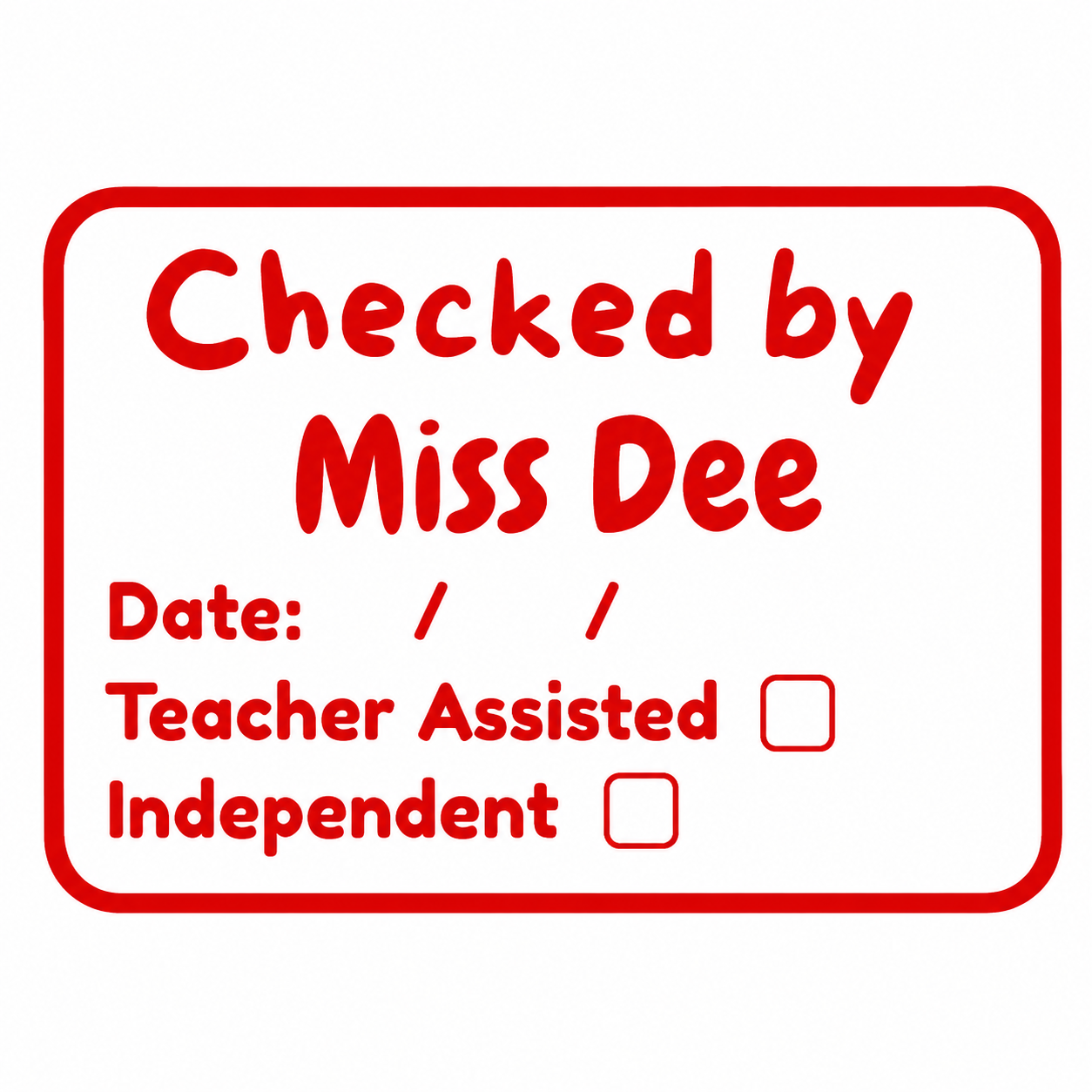 📝 Checked By Teacher Stamp | Personalised Teacher Stamp