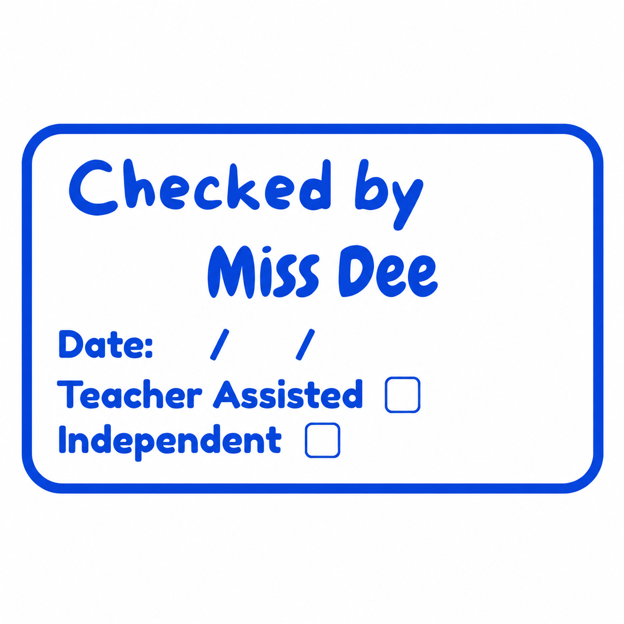 📝 Checked By Teacher Stamp | Personalised Teacher Stamp