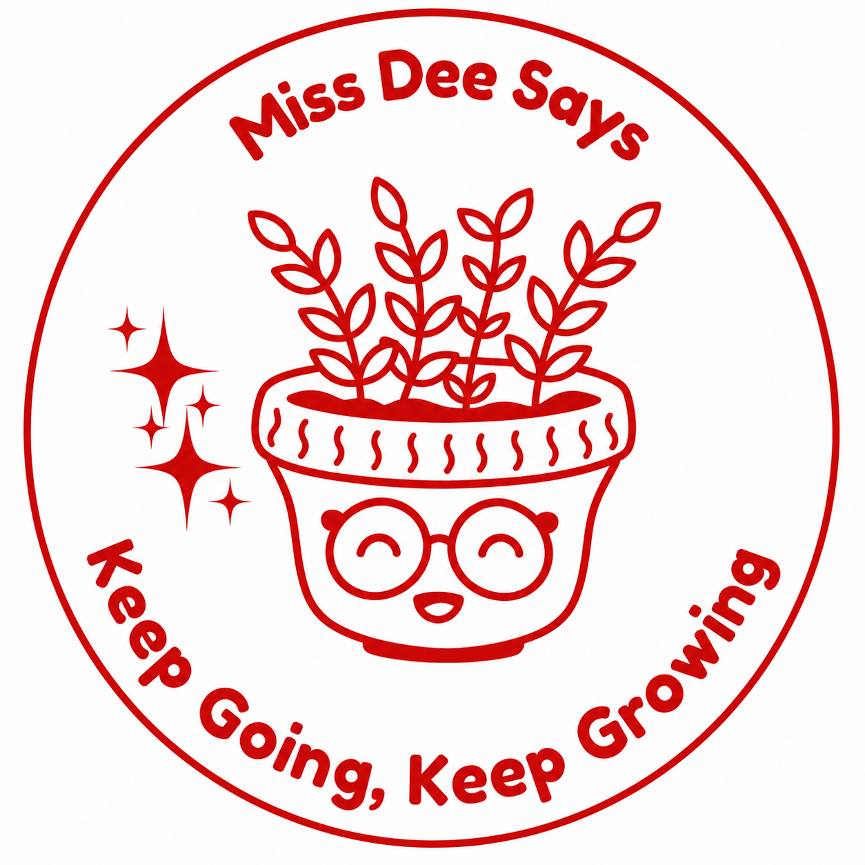 🌱 Personalised Teacher Stamp | Miss Dee Says... Keep Going, Keep Growing! ✨