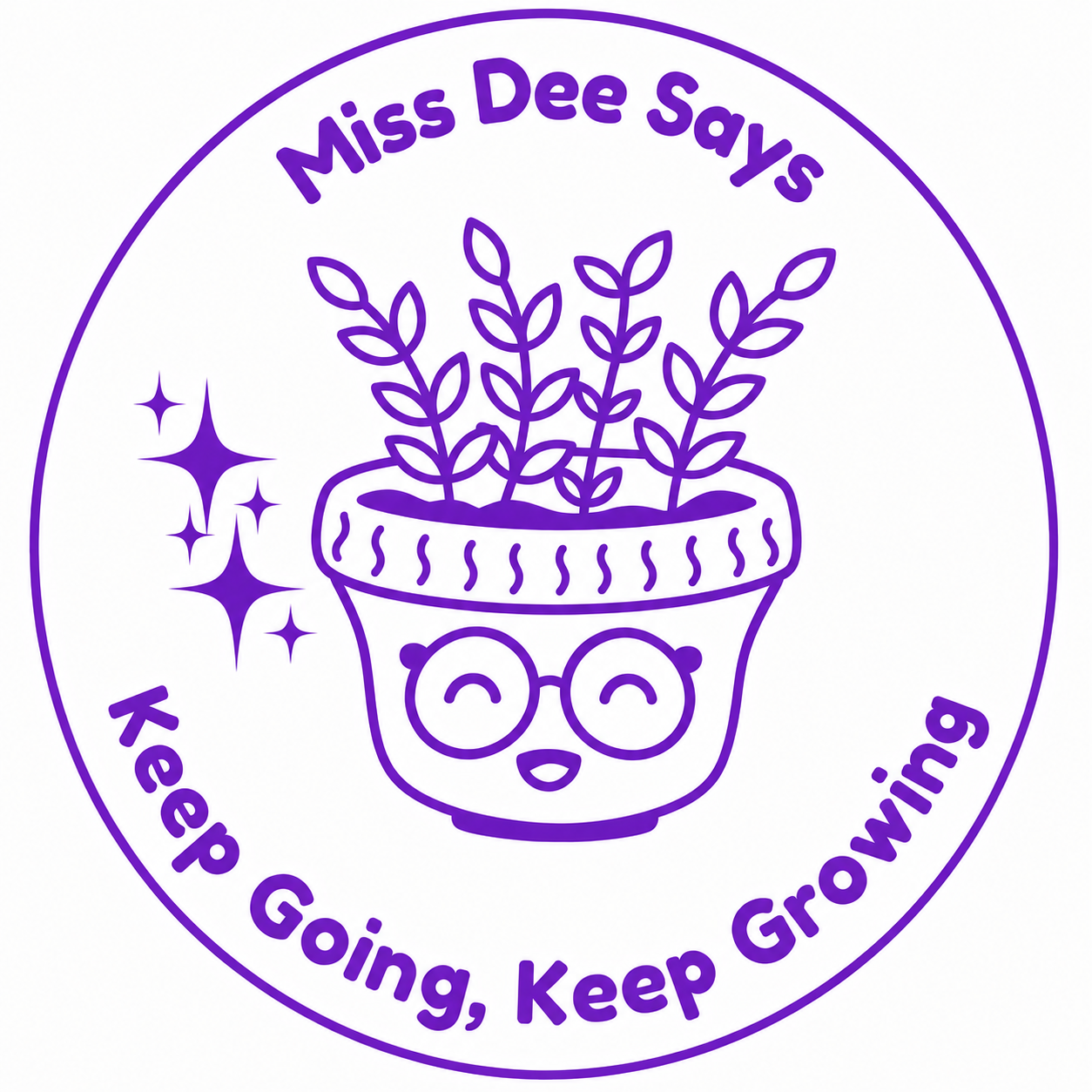 🌱 Personalised Teacher Stamp | Miss Dee Says... Keep Going, Keep Growing! ✨