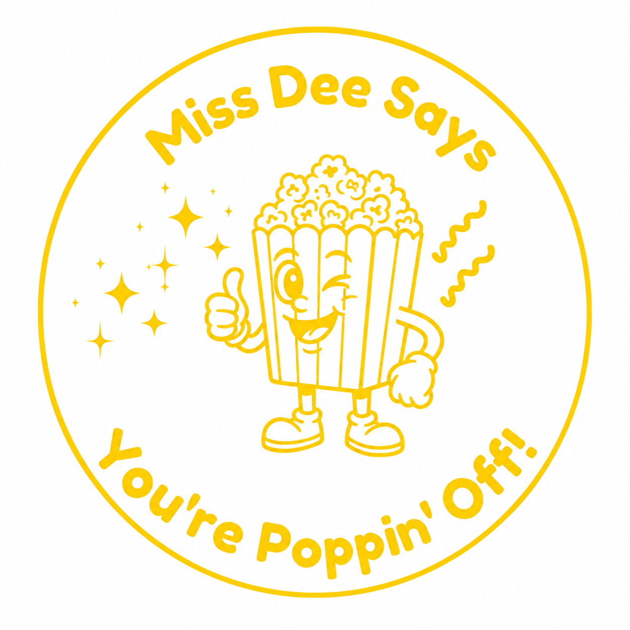 Personalised Teacher Stamp | You're Poppin' Off! 🍿✨