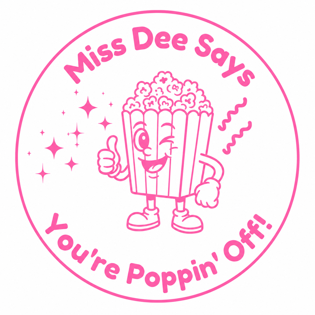 Personalised Teacher Stamp | You're Poppin' Off! 🍿✨