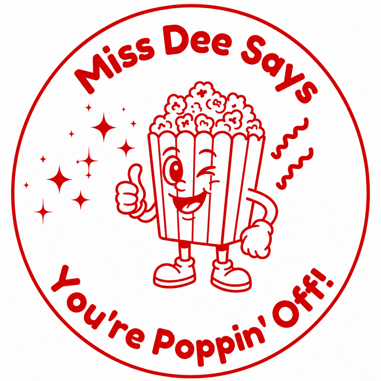 Personalised Teacher Stamp | You're Poppin' Off! 🍿✨