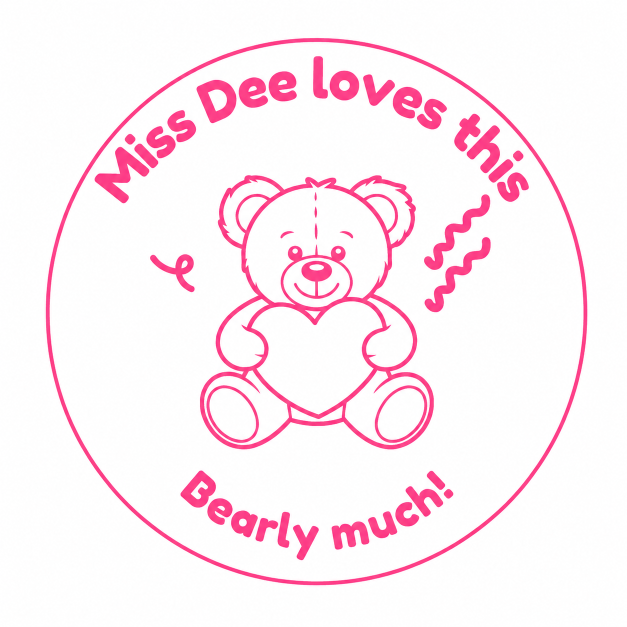 Personalised Teacher Stamp | Miss Loves This Beary Much! 🐻🤎
