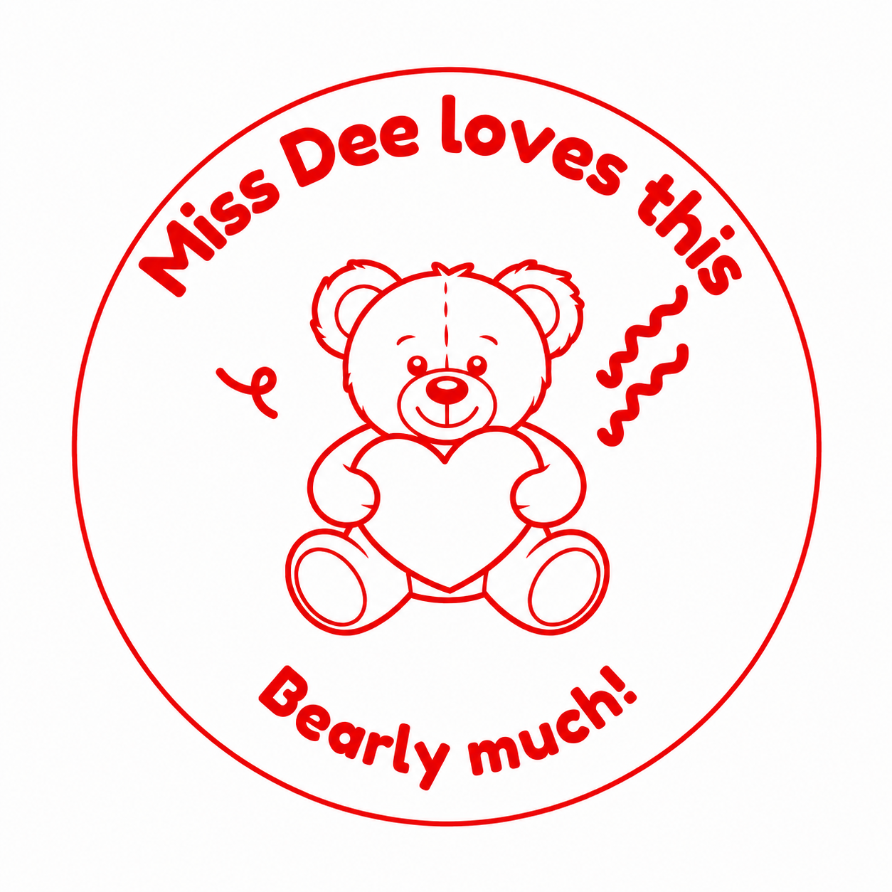 Personalised Teacher Stamp | Miss Loves This Beary Much! 🐻🤎
