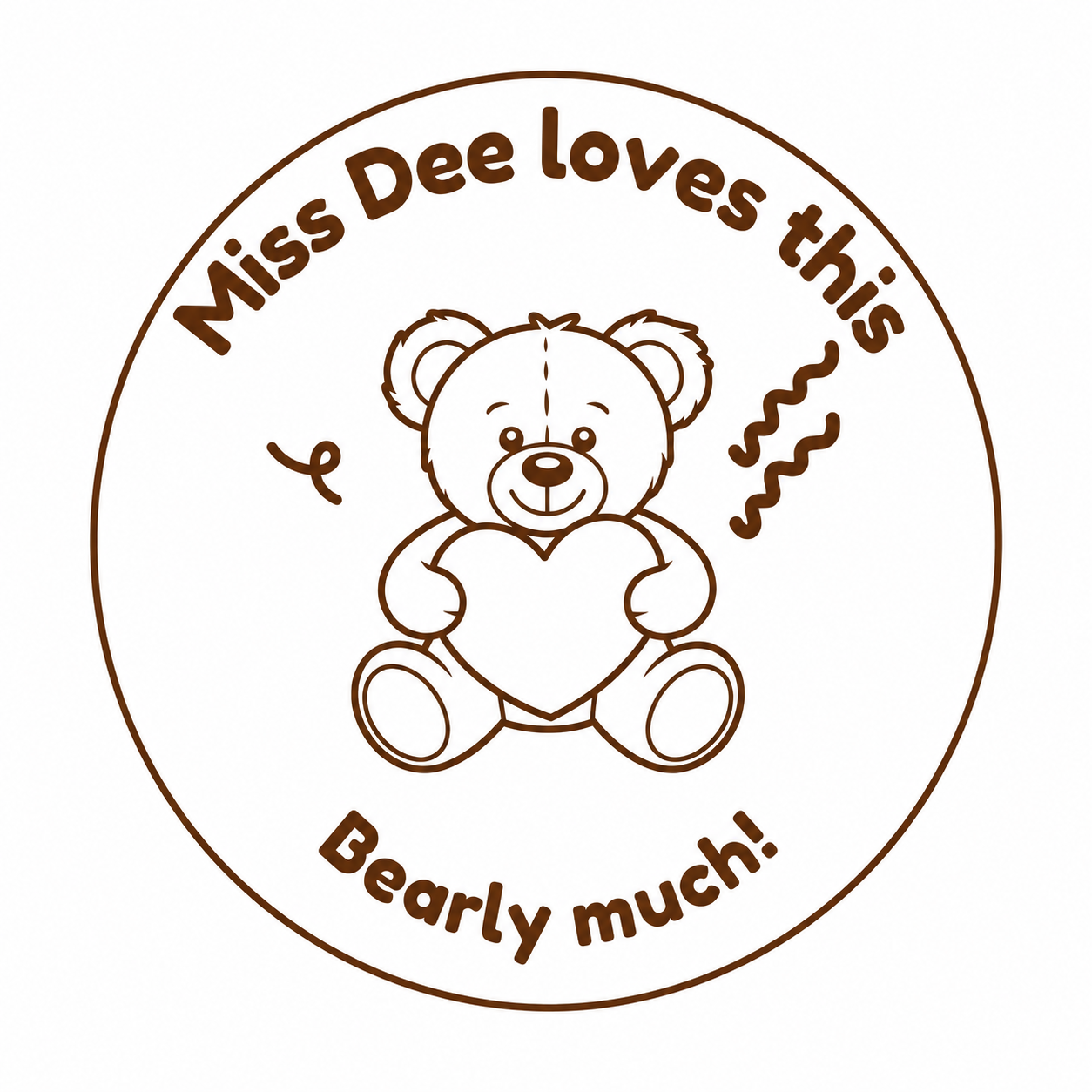 Personalised Teacher Stamp | Miss Loves This Beary Much! 🐻🤎