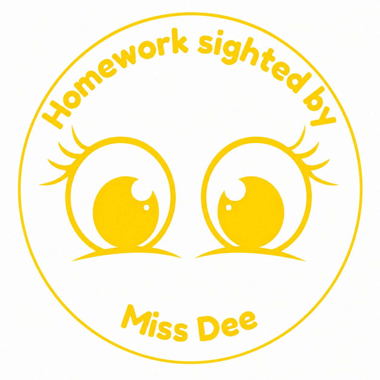 Personalised Teacher Stamp | Homework Sighted by Miss Dee 📚✍️