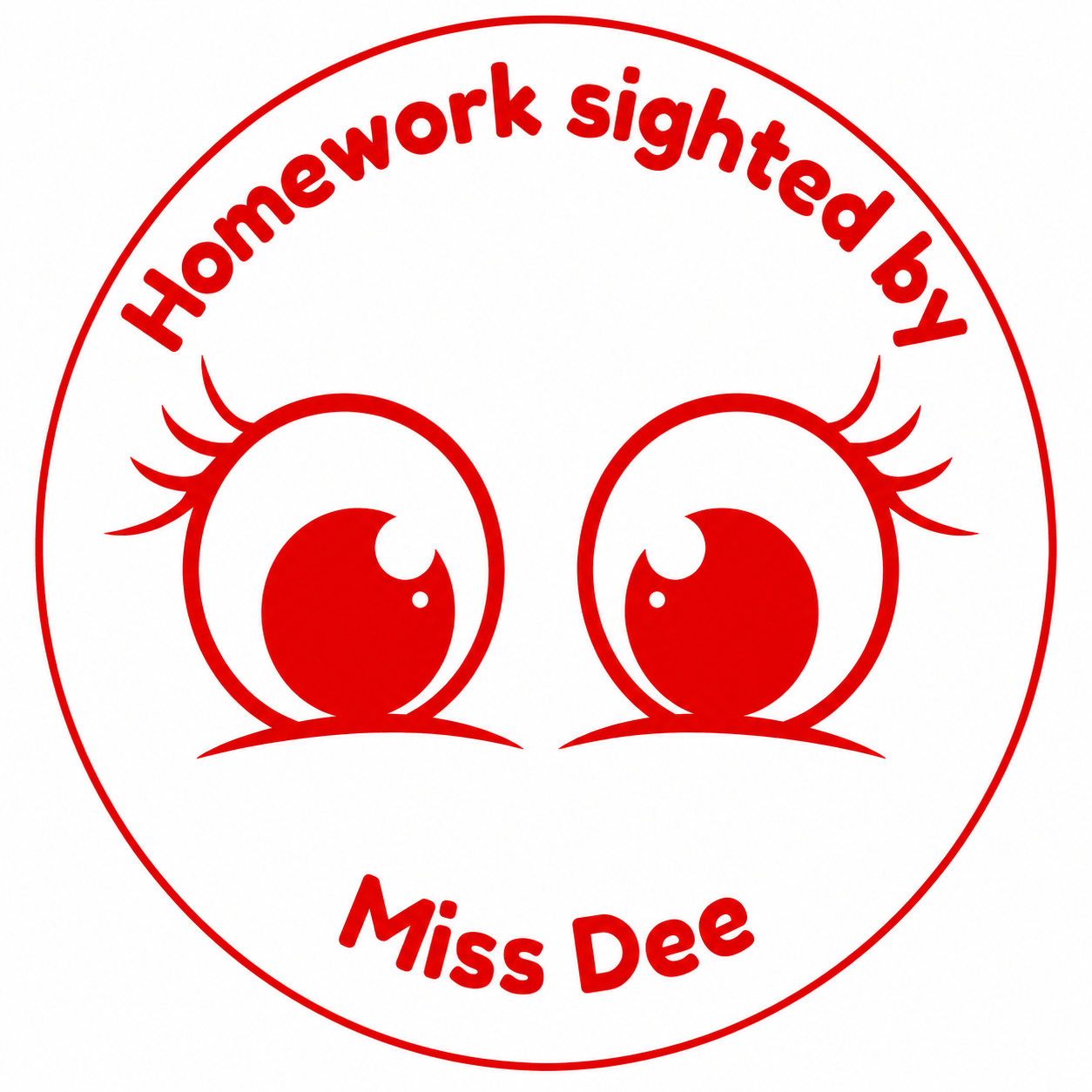 Personalised Teacher Stamp | Homework Sighted by Miss Dee 📚✍️