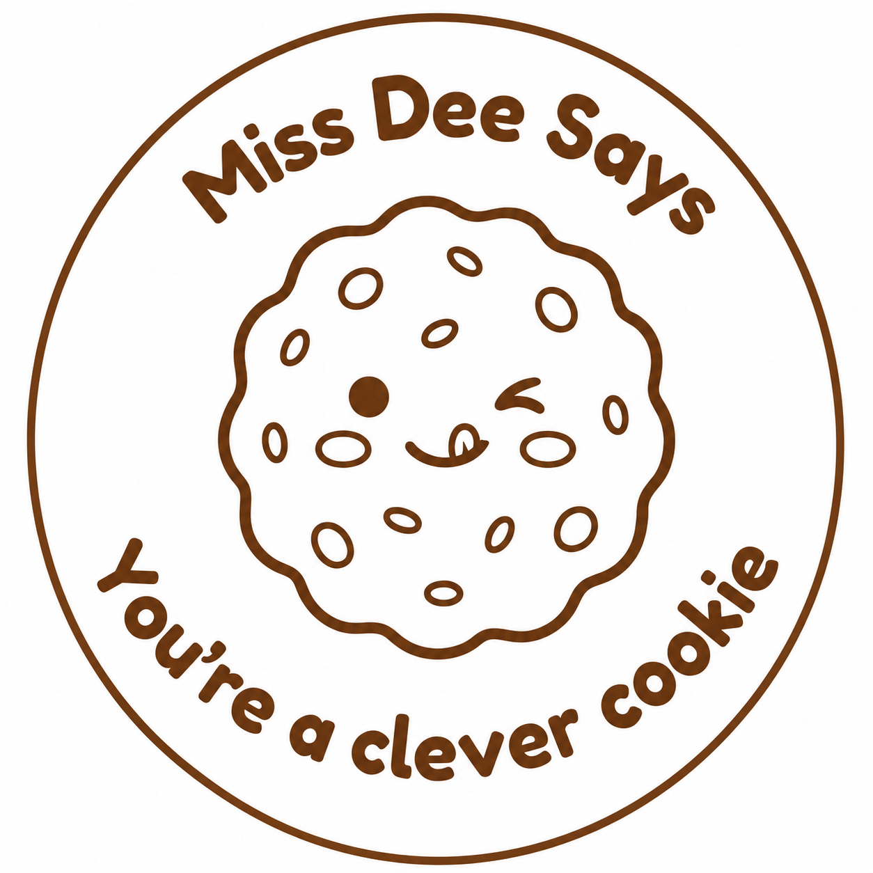 Personalised Teacher Stamp | Miss Dee Says... You're a Clever Cookie! 🍪🤎