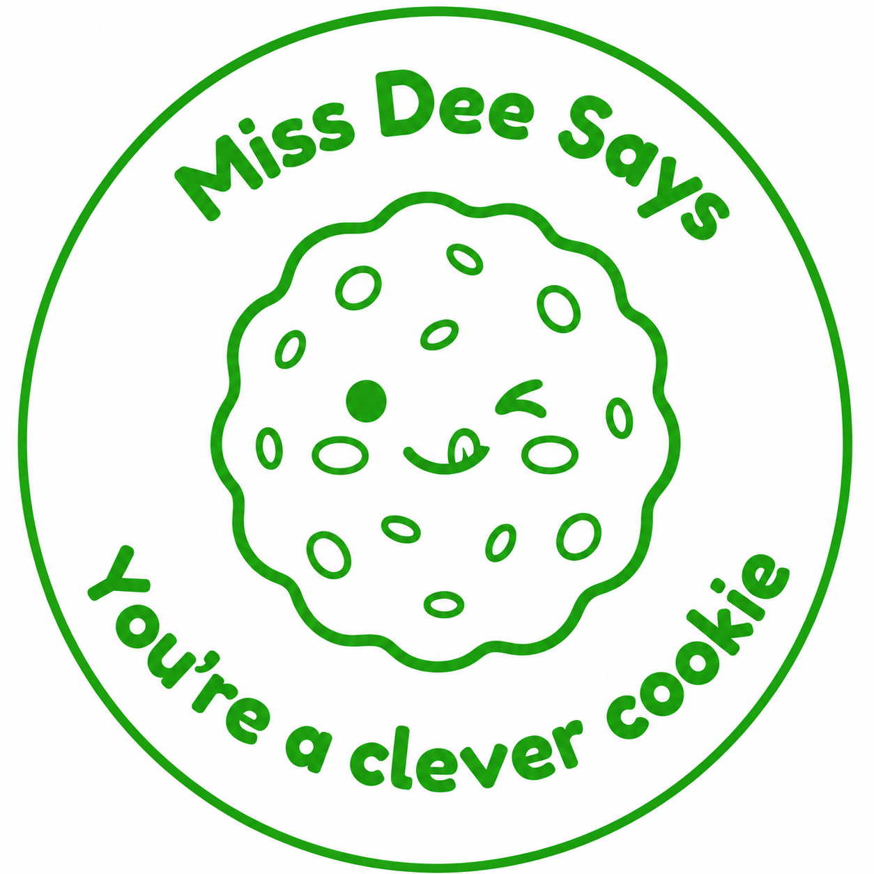 Personalised Teacher Stamp | Miss Dee Says... You're a Clever Cookie! 🍪🤎