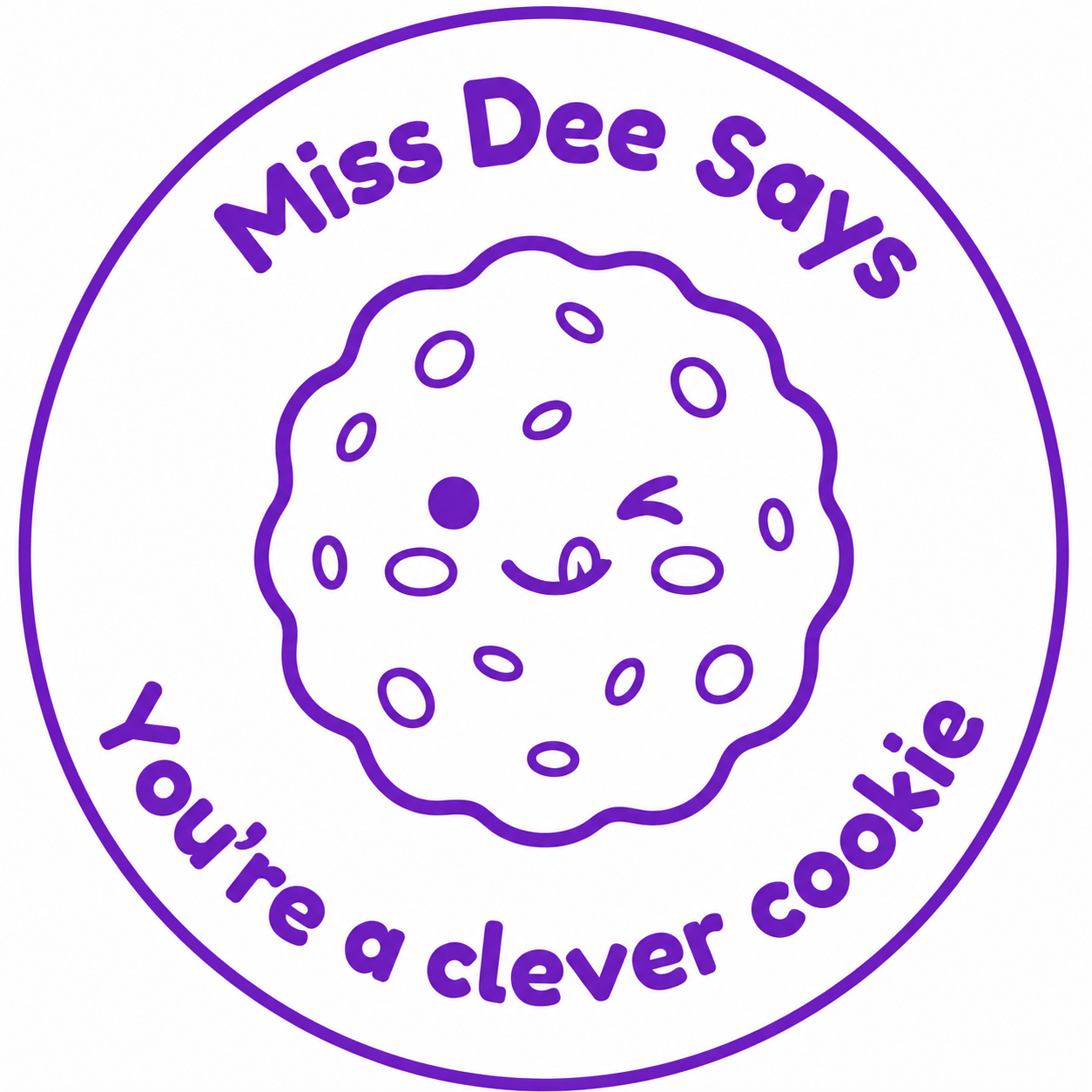 Personalised Teacher Stamp | Miss Dee Says... You're a Clever Cookie! 🍪🤎