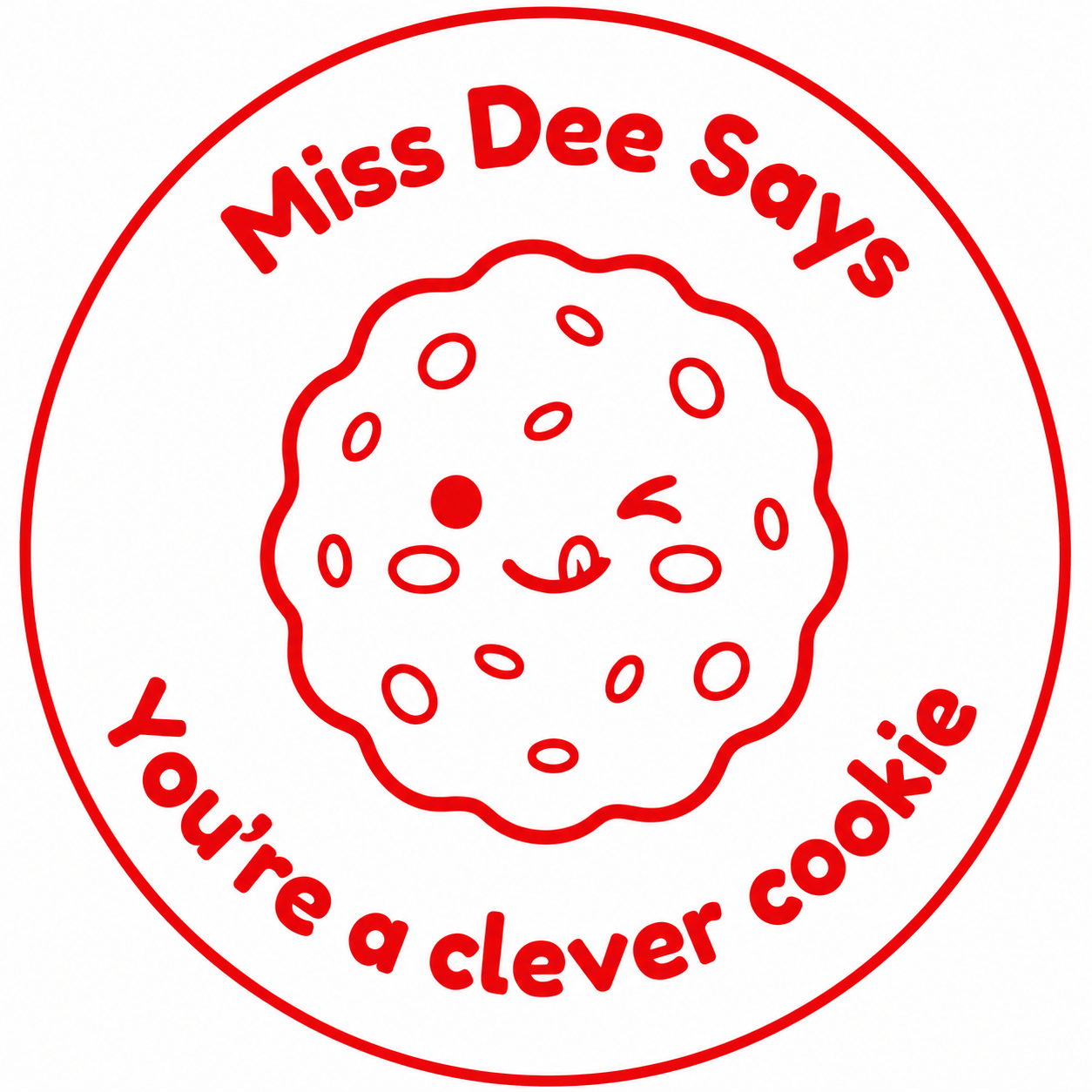 Personalised Teacher Stamp | Miss Dee Says... You're a Clever Cookie! 🍪🤎