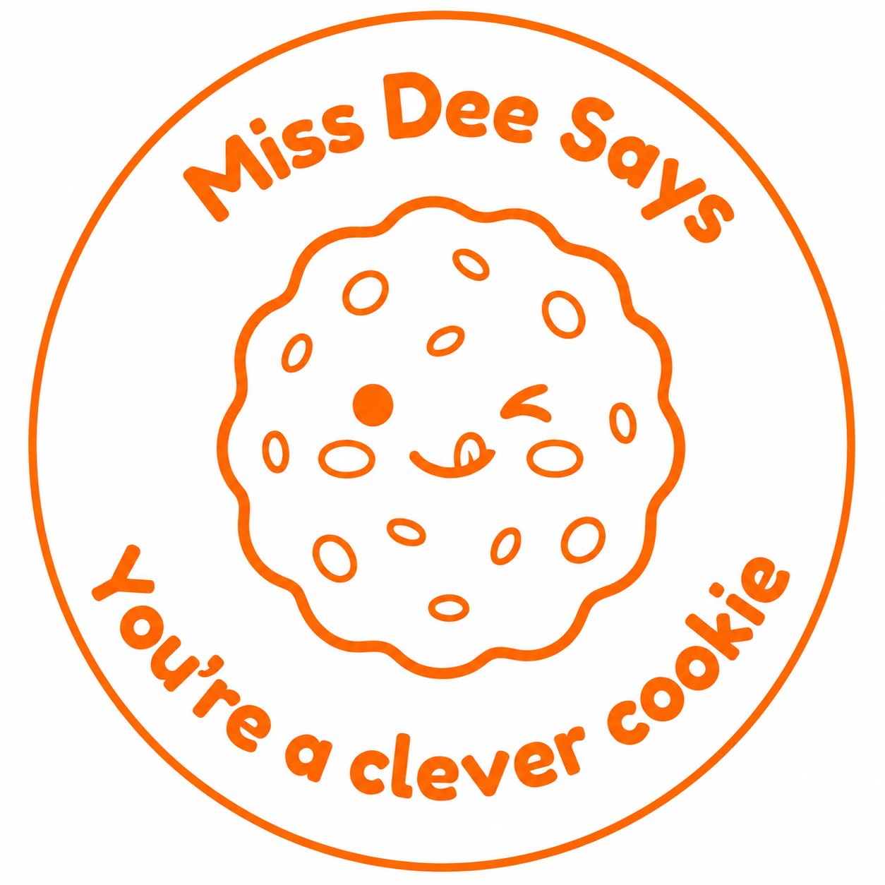 Personalised Teacher Stamp | Miss Dee Says... You're a Clever Cookie! 🍪🤎