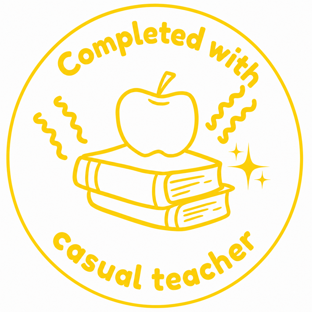 Completed with Casual Teacher Stamp | Classroom Record Stamp 🌈