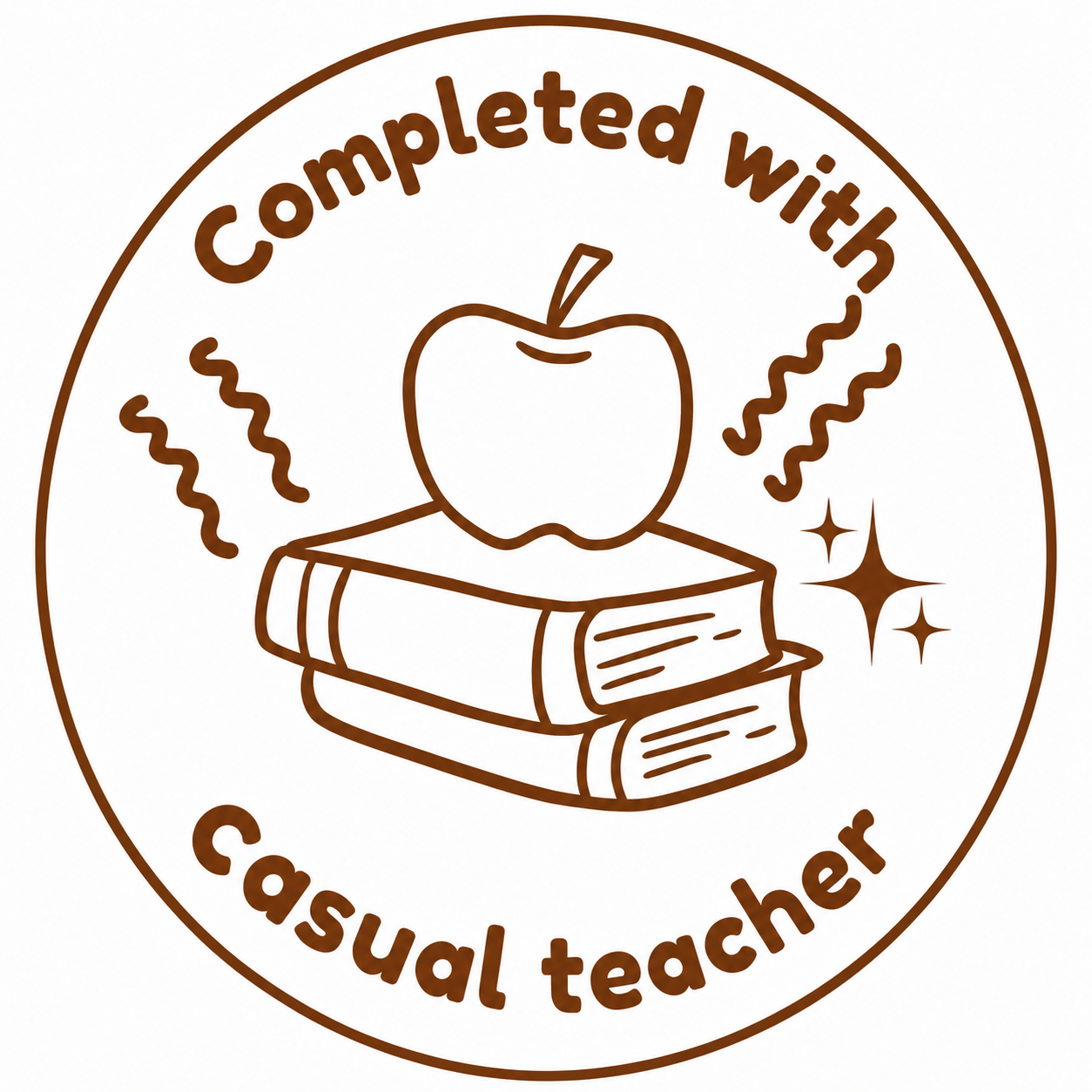 Completed with Casual Teacher Stamp | Classroom Record Stamp 🌈