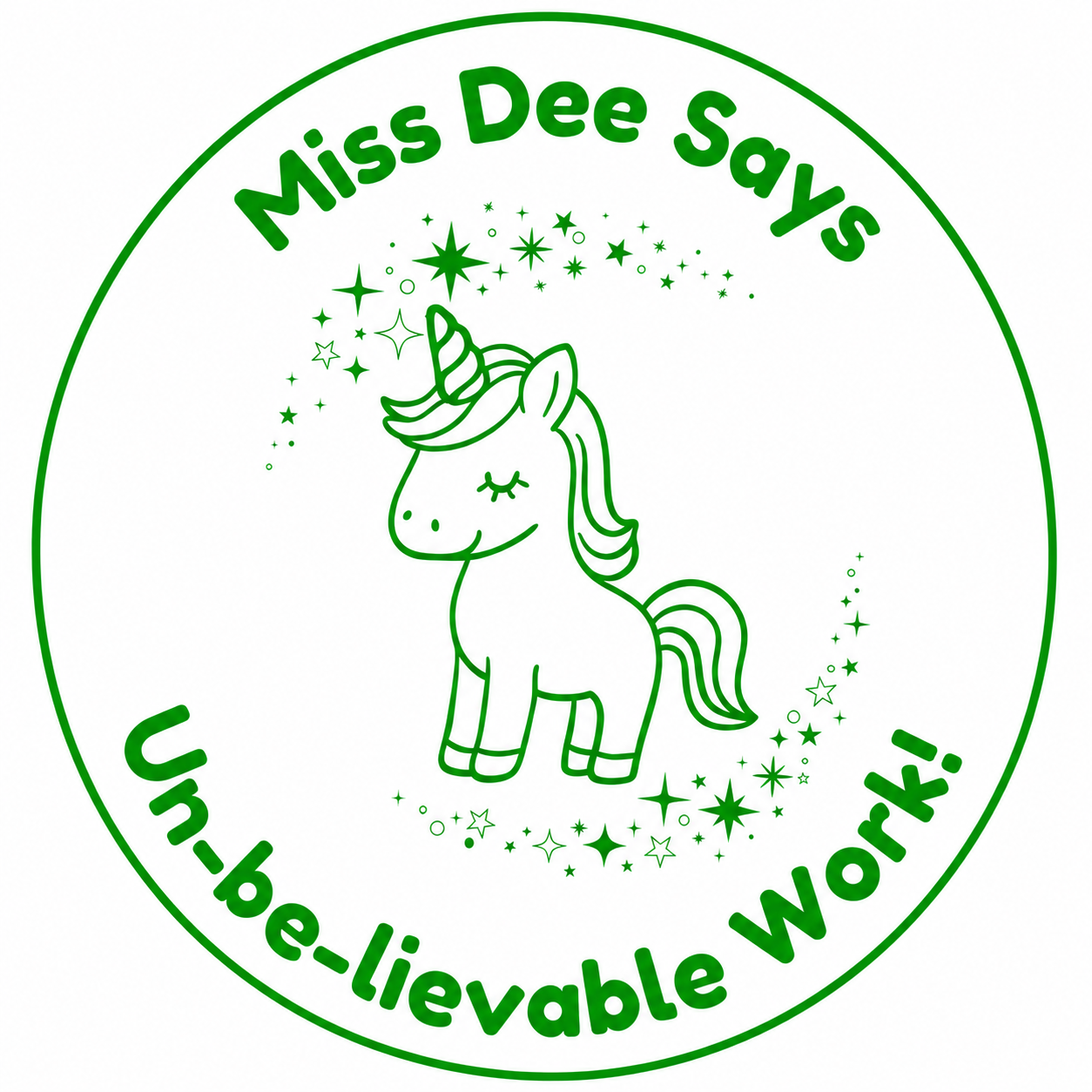Personalised Teacher Stamp | Un-be-lievable Work! 🦄