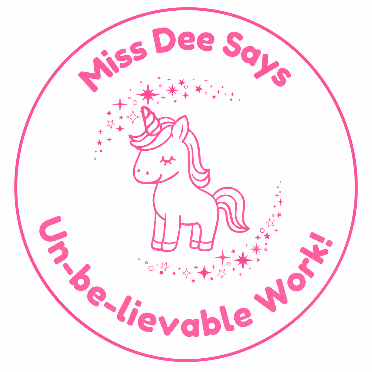 Personalised Teacher Stamp | Un-be-lievable Work! 🦄