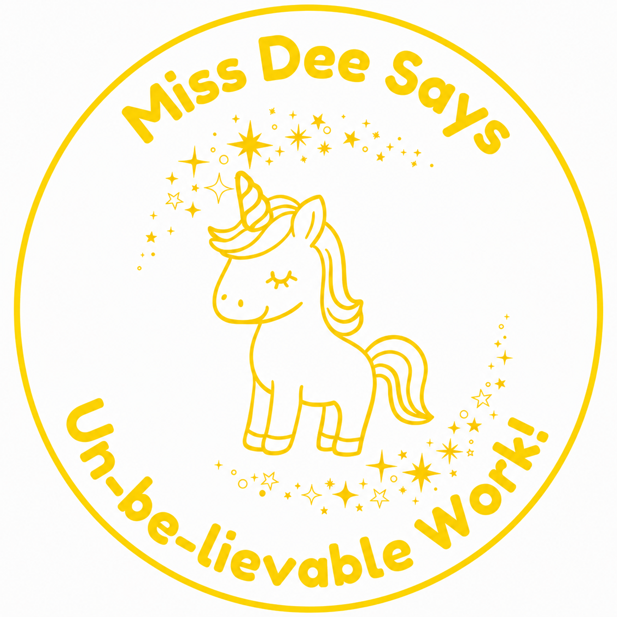 Personalised Teacher Stamp | Un-be-lievable Work! 🦄