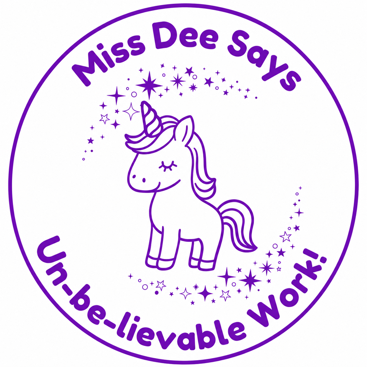 Personalised Teacher Stamp | Un-be-lievable Work! 🦄