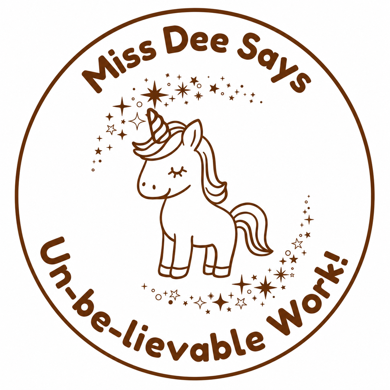 Personalised Teacher Stamp | Un-be-lievable Work! 🦄