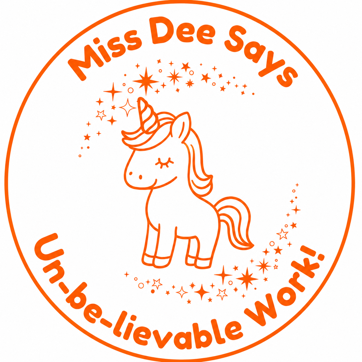 Personalised Teacher Stamp | Un-be-lievable Work! 🦄
