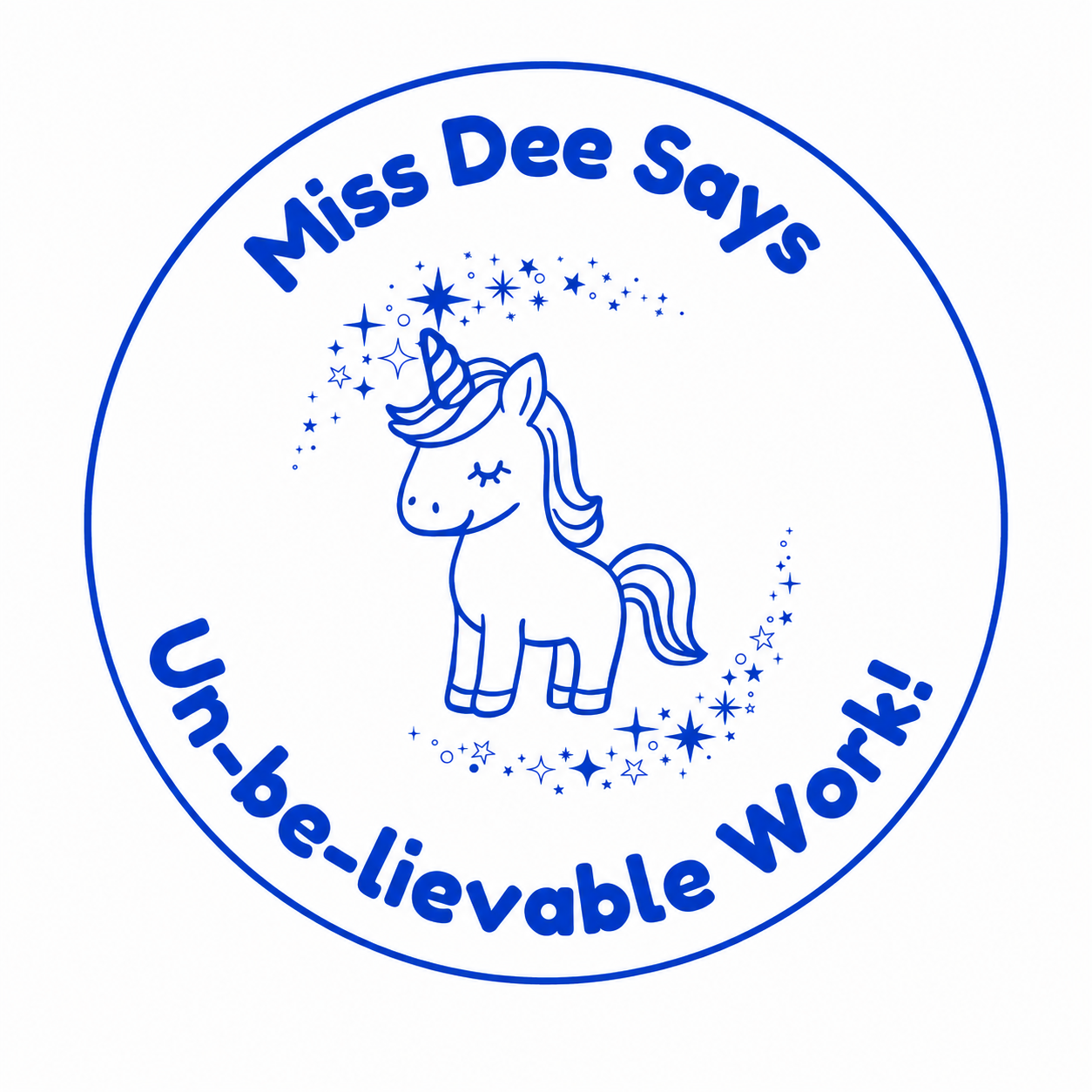 Personalised Teacher Stamp | Un-be-lievable Work! 🦄