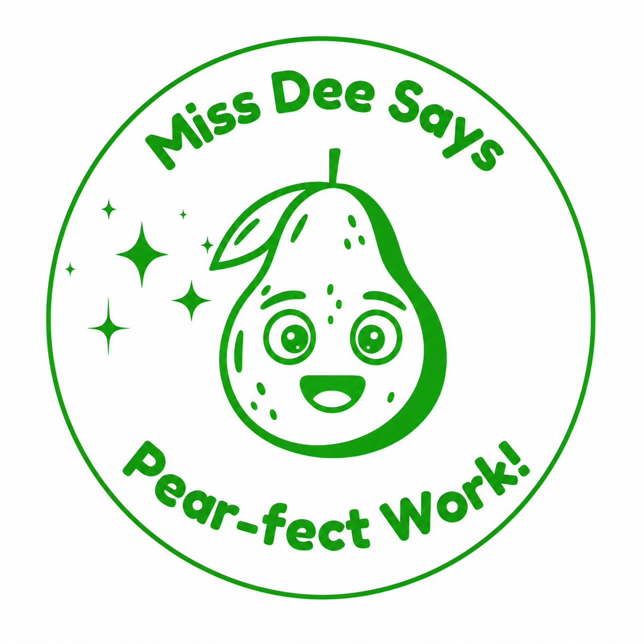 Personalised Teacher Stamp | Pear-fect Work! 🍐