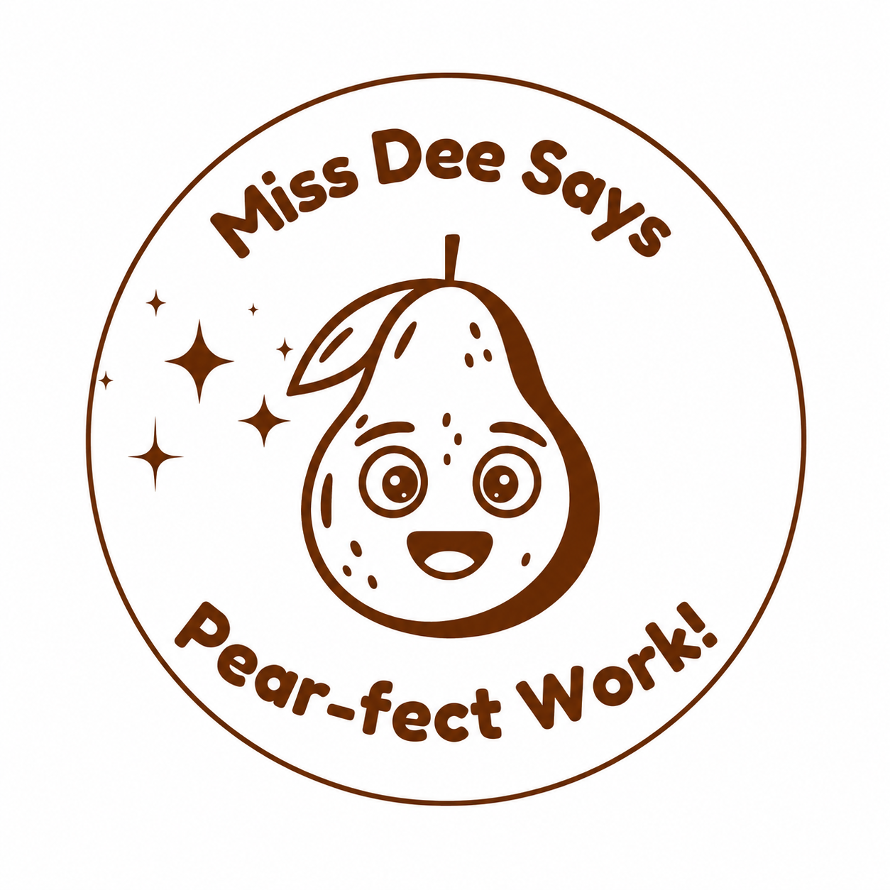 Personalised Teacher Stamp | Pear-fect Work! 🍐