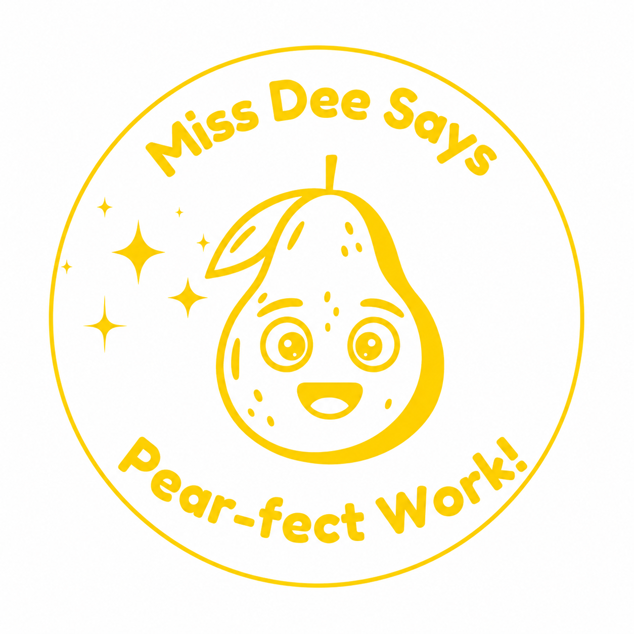 Personalised Teacher Stamp | Pear-fect Work! 🍐