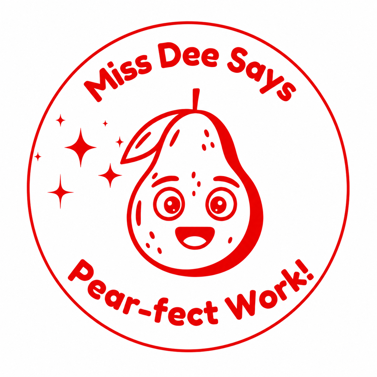 Personalised Teacher Stamp | Pear-fect Work! 🍐