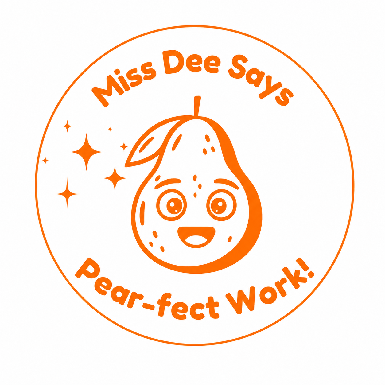 Personalised Teacher Stamp | Pear-fect Work! 🍐