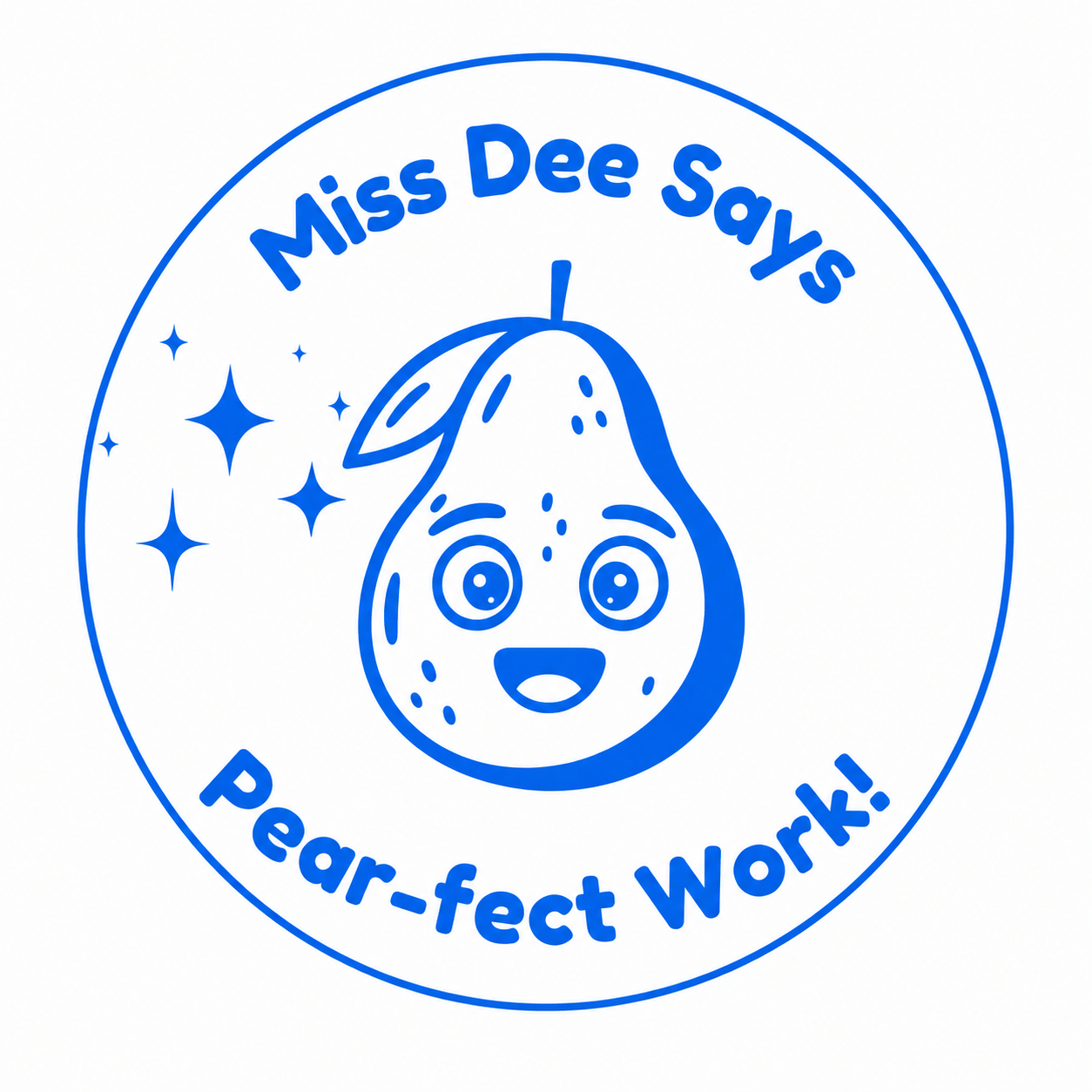 Personalised Teacher Stamp | Pear-fect Work! 🍐