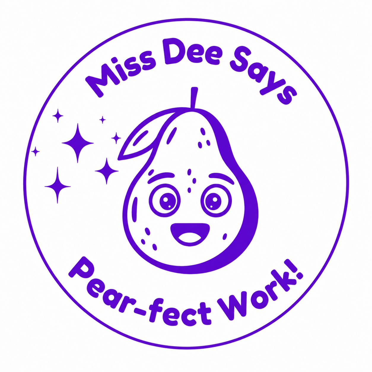 Personalised Teacher Stamp | Pear-fect Work! 🍐